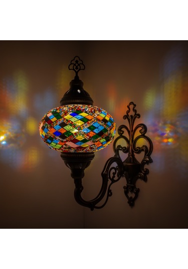 Dekoratif Mozaik Lamba Loş Işık Avize Aydınlatma Duvar Aplik Çok Renkli
