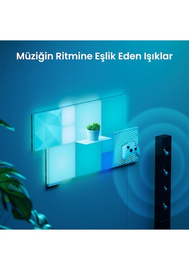 Nanoleaf Kare Blok Akıllı Rgbw Duvar Paneli Genişletme Paketi App Kontrollü, 2 Parça, Google Home, A RGB