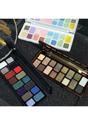 Dıkalu 16 Renk Göz Farı Paleti Profesyonel Kadın Makyaj Uzun Ömürlü İnci Parlak 08 01