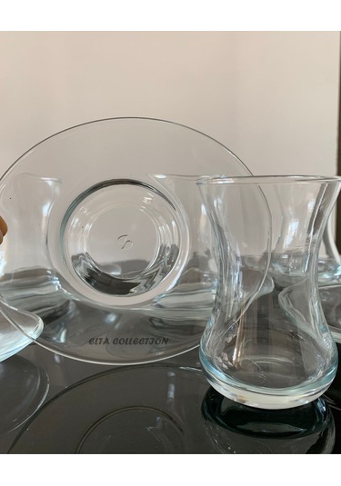 Elta Collection Lizbon 12 Parça Sade Çay Bardağı Seti Şeffaf