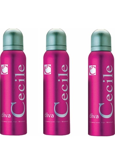 Cecile Diva Kadın Sprey Deodorant 3 x 150 ML