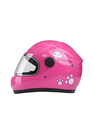Çocuk Kask Çocuk Kask Elektrikli Araba Kask Sonbahar Ve Kış Erkek Ve Kadın Kask-koyu Pembe Koyu Pembe