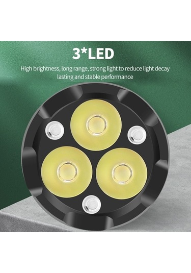 Ebitda 3led Tip-c Şarjlı Mini El Feneri, Usb İle Pil Gerekmez, 500 Lümen, Su Geçirmez, Kalem Klipsi Çok Renkli