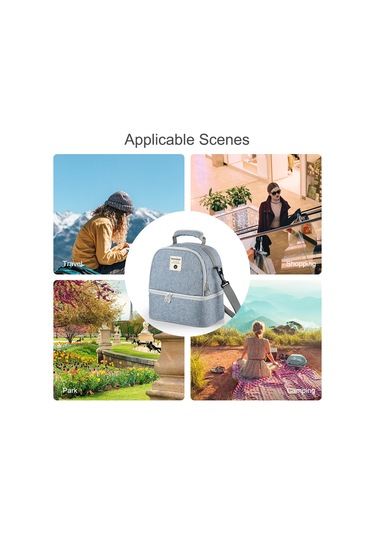 Neevoyu Denim Mavi Emzik Muhafaza Çantası - 3 Katlı Tasarım, 3 Biberon + Emziği Aksesuarı Taşıma Kapasitesi, Lezzeti Tazeliği Sağlar Mavi