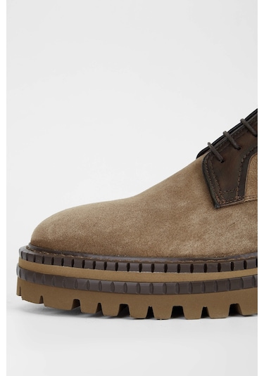 Tamer Tanca Erkek Hakiki Deri Casual Ayakkabı 537 3248 Erk Ayk Sk23/24 Tutun Suet/ant Bej