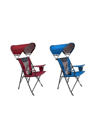 Gci Outdoor Sunshade Comfort Pro Chair Güneşlikli Katlanır Plaj Sandalyesi Kırmızı Kırmızı