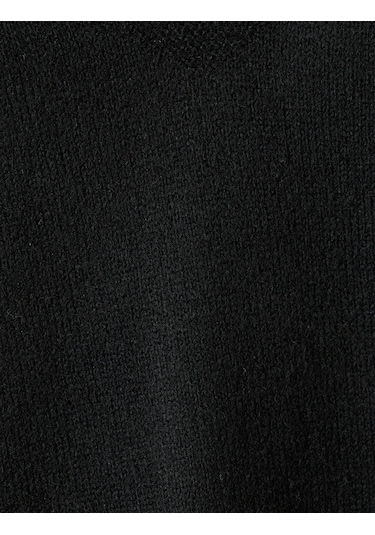 Koton Yanları Yırtmaçlı V Yaka Oversize Süveter Siyah 5wak20078ht Siyah