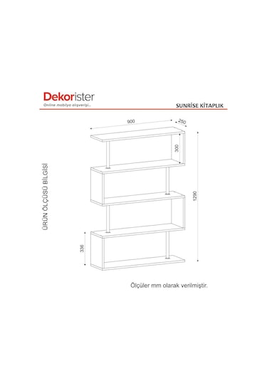 Dekorister Sunrise Kitaplık Beyaz