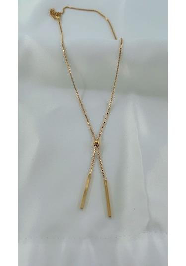 Kadın Ayarlana Bilinir Zincir Çelik Kolye Gold Renk Altın