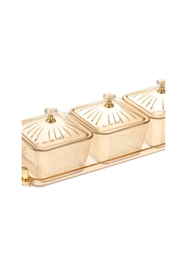 Suntek Magideal Kurutulmuş Meyve Aperatif Servis Tabağı Amber-3-ızgara