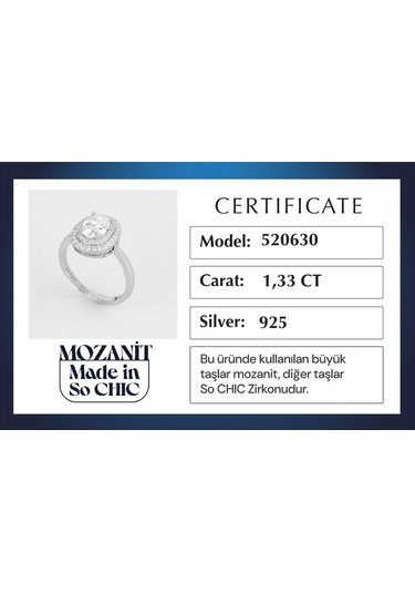 Mozanit Taşlı 18 Ayar Beyaz Altın Kaplama Gümüş Ayarlanabilir Yüzük Beyaz