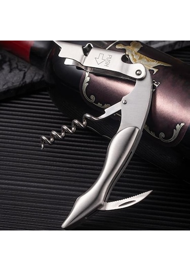 B Kırmızı Şarap Açacağı Emek Tasarrufu Sağlayan Şarap Mantarı Sökücü Paslanmaz Çelik Tirbuşon Mutfak Bar İçin Ahşap Saplı Diğer