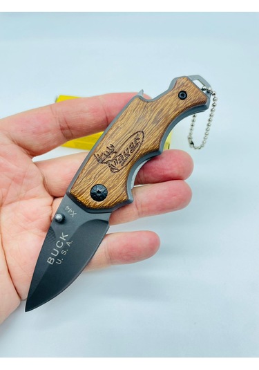 Buck Marka Ahşap Kasa Küçükboy Mini Kamp Çakı //x44-14cm Kahverengi