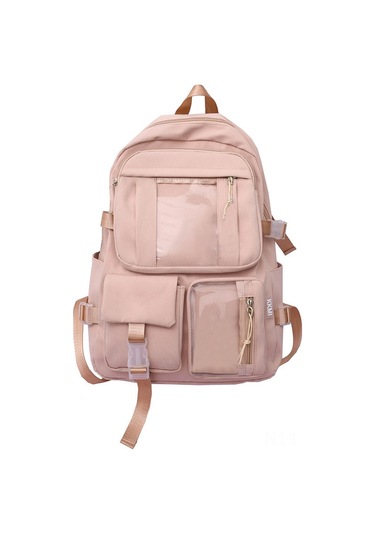 Tenfowee Japon Harajuku Kore Versiyonu Okul Çantası, Kız Öğrenciler İçin Şık Ve Rahat Pembe Tekli Sırt Çantası Pembe