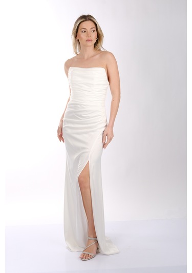 Abiye Elbise Dori 00kb7051 Beyaz