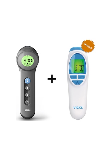 Braun BNT400 Temassız Ateş Ölçer + Vicks VNT200 Tansiyon Ölçer