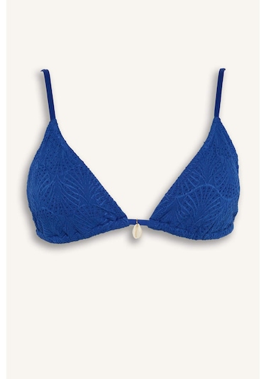 Defacto Regular Fıt Nakışlı Brode Bikini Üstü B6894ax26smbe114 Mavi-be114