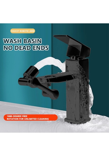 Qianfan Evrensel Musluk Genişletici - 1080 Döner Musluk Gümüş