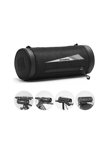 Rockbros-bisiklet Gidon Çantası Su Geçirmez Bisiklet Ön Saklama Y21613 Siyah