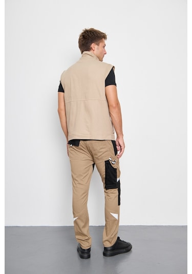 Orange Safety Bej Takım Paris Harman Karışımı Yelek + Pantolon 001