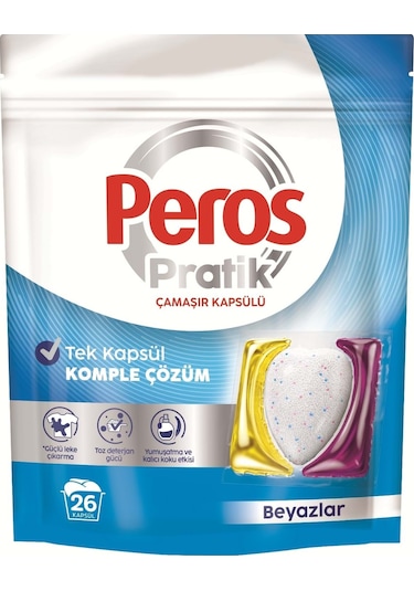 Pratik Matik Çamaşır Deterjanı Kapsülü - Tableti 26 Adet Beyazlar-