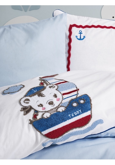 Cotton Box Punch Nakışlı Bebek Nevresim Takımı Miniyo Mavi