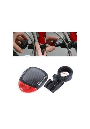 Bisiklet Stop Güneş Enerjili 3 Modlu - İthal Lnsbike Siyah