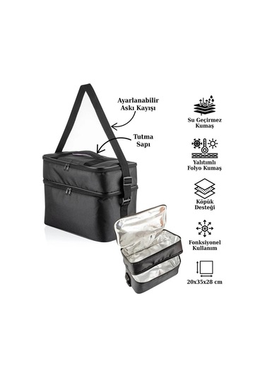Ns Reliable Kamp Piknik Termal Soğutucu Yalıtımlı Buzluk Termos Çanta - 960 Siyah