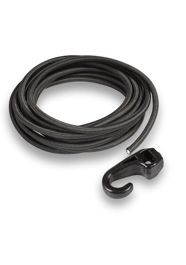 Çadır Branda Gergi Lastiği İp Siyah 10 Mt+ 10 Adet Plastik Kanca