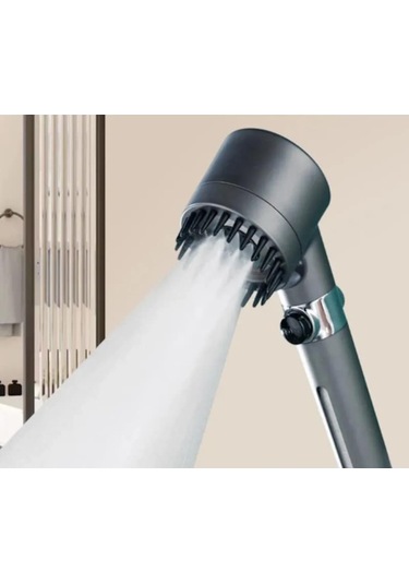 Masaj Taraklı 3 Fonksiyonlu Aç Kapa Özellikli Duş Başlığı Gri