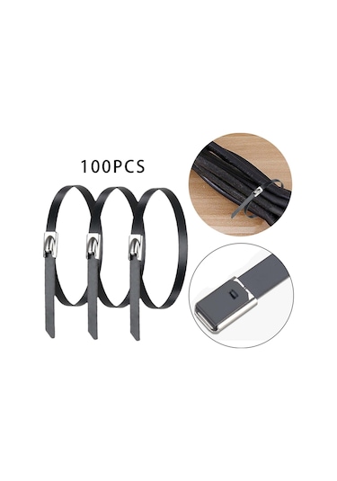 Homyl 100 Adet 304 Paslanmaz Çelik Kablo Bağları Sarma 4.6x100mm