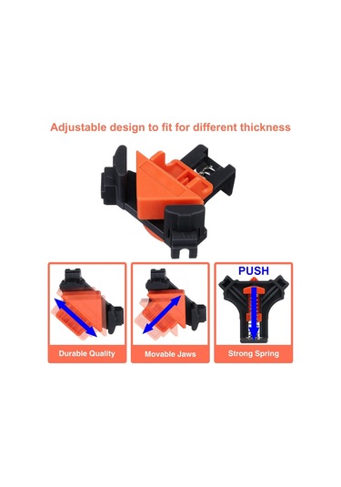 Sones 4 Adet/takım 90 Derece Ağaç İşleme Dik Açı Klipsi Opp Torba