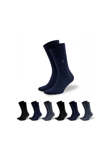 Waynap Erkek Dikişsiz Bambu Çorap 6'lı Paket Çok Renkli