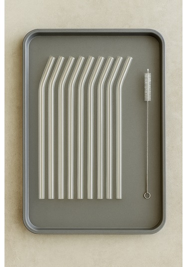 12 Adet Borosilikat Cam Pipet Seti + Temizleme Fırçası Isıya Dayanıklı, Yeniden Kullanılabilir Şeffaf