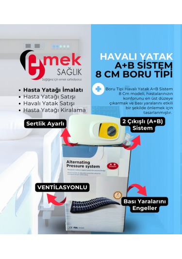 A B Sistem Boru Tipi Havalı Yatak 8 CM