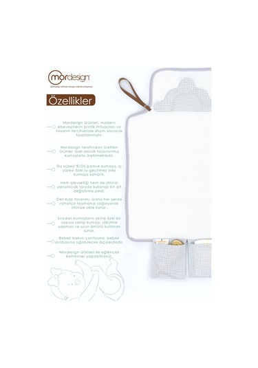 Bebek Çanta Alt Açma Minderi, Alt Değiştirme Pedi, Taşınabilir Bakım Çantası, Clutch Seri, Gri