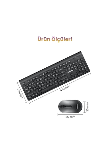 Kablosuz Multimedya Türkçe Q Klavye Mouse Seti Diğer