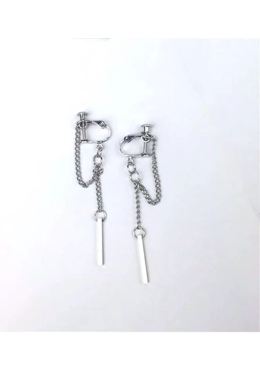 Qianyi 1 Çift Çapraz Zincir Küpe - Kadın Bungee Kulak Klipsi, Deliksiz Süper Moda 4 - Renk Süreci