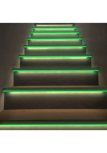 Kangvka Yeşil Işıklı Dekoratif Bant, 3m X 1cm, Tek Paket, Gece Görünürlüğü Sağlar Yeşil