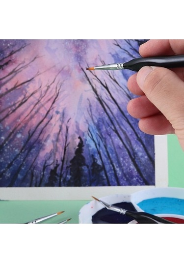 Willowhaven 15 Adet Kanca Hattı Kalem Fırça Seti, Naylon Yün, Alüminyum Bağlantı, Boyama Fırça, Suluboya/kretona