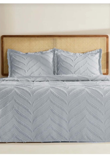 Diabella Merve 3 Parça Çift Kişilik Yatak Örtüsü Gri