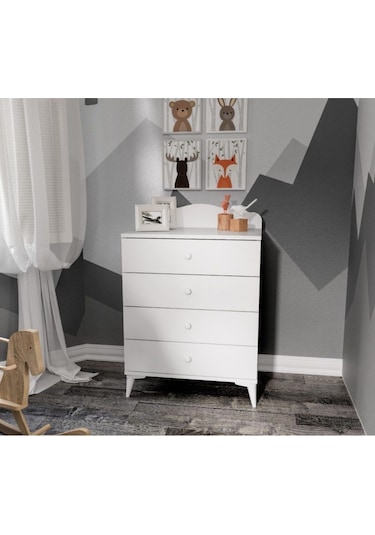 Baby Darling Sansa Şifonyer Beyaz Mdf