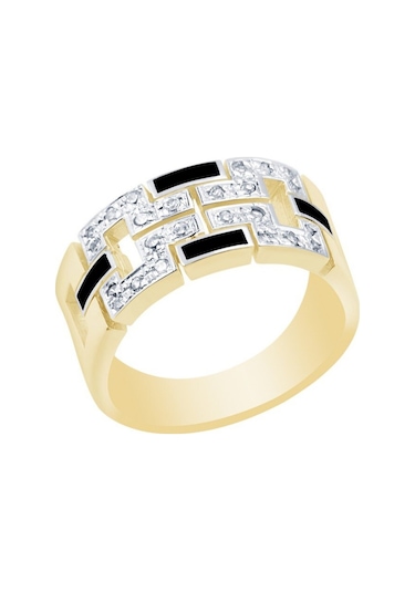 Diamond Line - Gülaylar - Sarı Altın 14 Ayar Trend Yüzük (535529352)