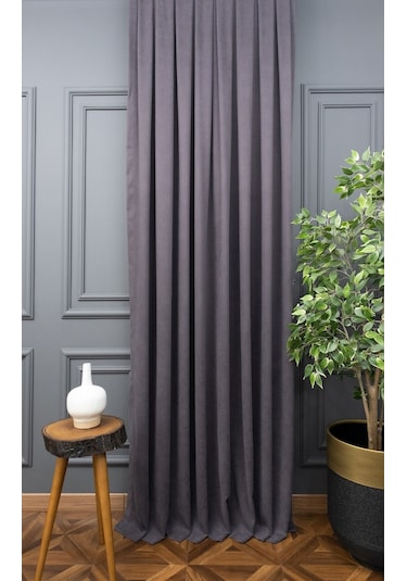 Taç Fon Perde - Gri