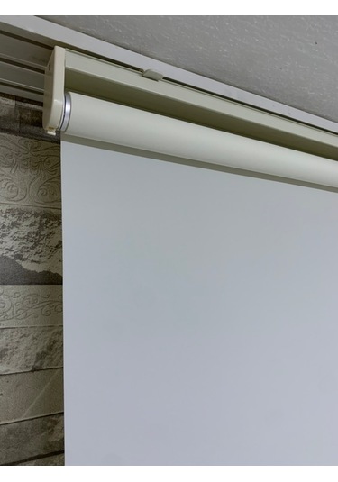 Stor Perde Ekru Renk - Güneşlik Perde - Ev, Ofis - (Etek Düz)