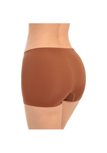 Cottonhill Premium - Kadın Kahverengi Ultra-rahat Seamless Boxer Kahverengi