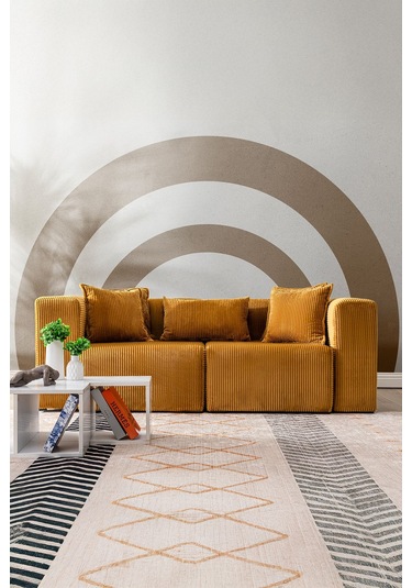 Katt Ekstra Rahat İskeletli 2 Li Koltuk 10 Renk Hardal