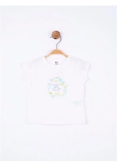 Nk Kids Kız Bebek Time Yazılı Pamuklu Tshirt-11896 Ekru
