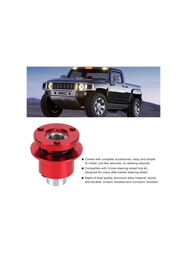 Geeroyoo Alüminyum 3 Delikli Direksiyon Hızlı Çıkarma Adaptörü - 360 Derece Hızlı Montaj, Dayanıklı Ve Tüm Aftermarket Direksiyonlarla Uyumlu