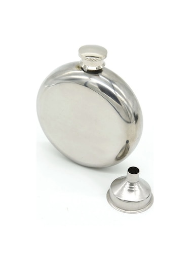 Sones 140ml Erkek Aynalı El Tipi Cep Şişesi Paslanmaz Çelik Taşınabilir Yuvarlak Sürahi